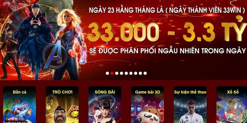 Ưu điểm về thiết kế trực quan được đánh giá cao tại 33Win